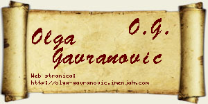 Olga Gavranović vizit kartica